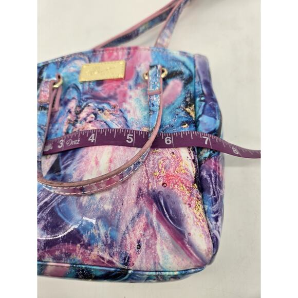 Luv Betsey Johnson Celestial Cosmic Marbled Blue Pink Mini Crossbody Bag Purse - Picture 7 of 11